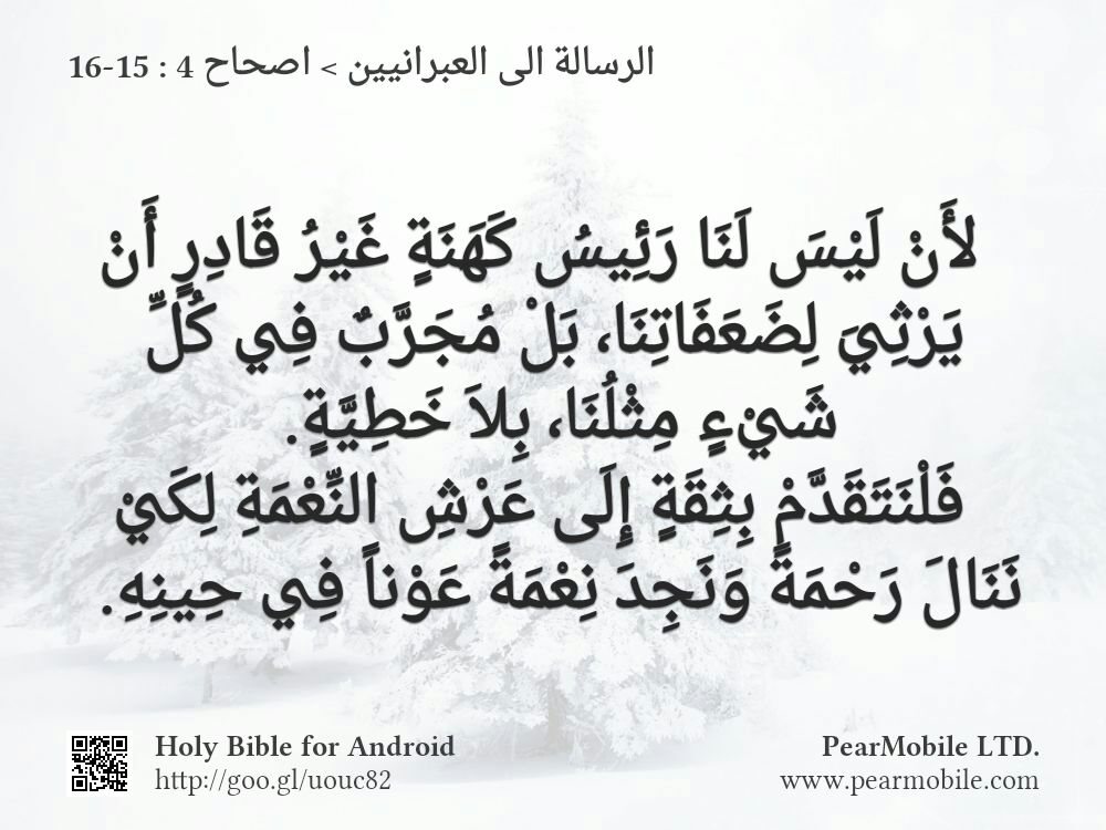الرسالة الى العبرانيين, اصحاح 4:15-16