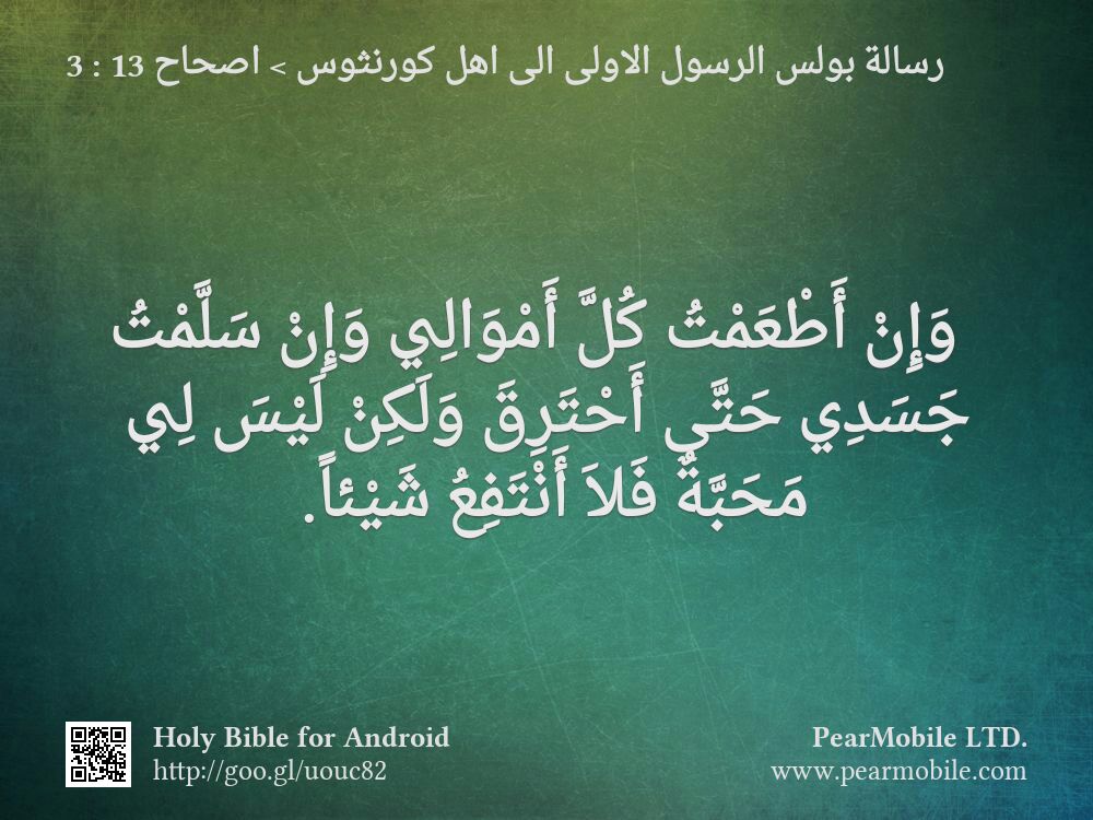 رسالة بولس الرسول الاولى الى اهل كورنثوس, اصحاح 13:3