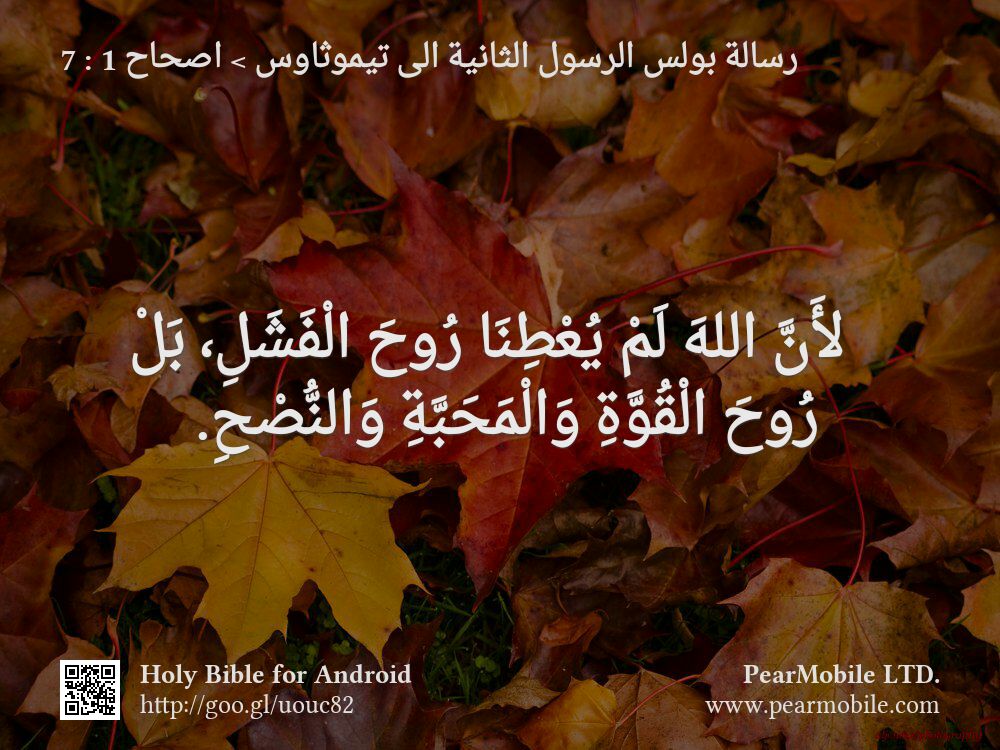 رسالة بولس الرسول الثانية الى تيموثاوس, اصحاح 1:7