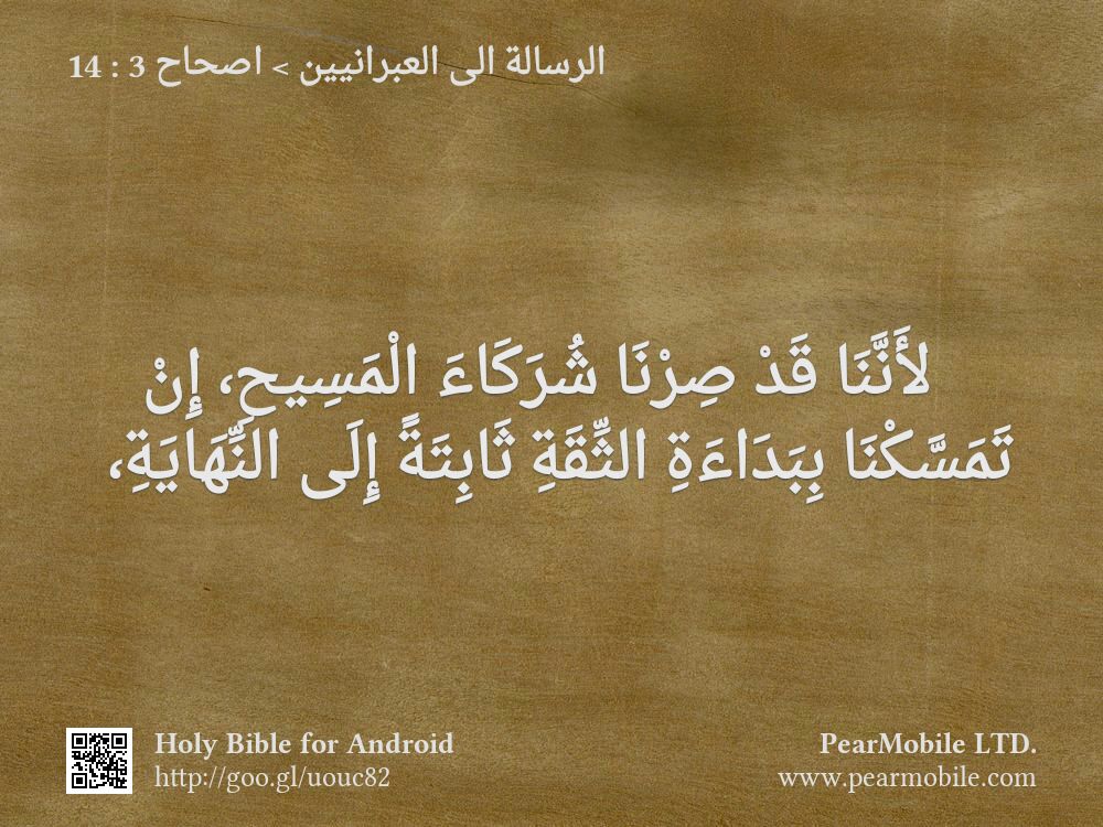 الرسالة الى العبرانيين, اصحاح 3:14