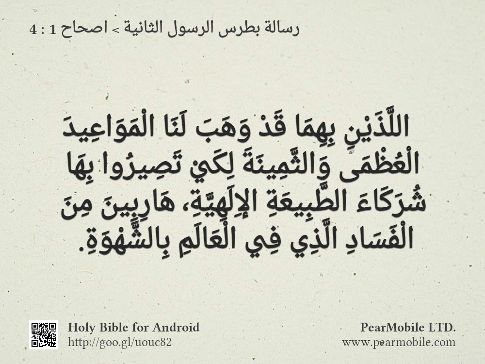 رسالة بطرس الرسول الثانية, اصحاح 1:4