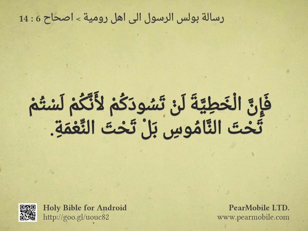 رسالة بولس الرسول الى اهل رومية, اصحاح 6:14