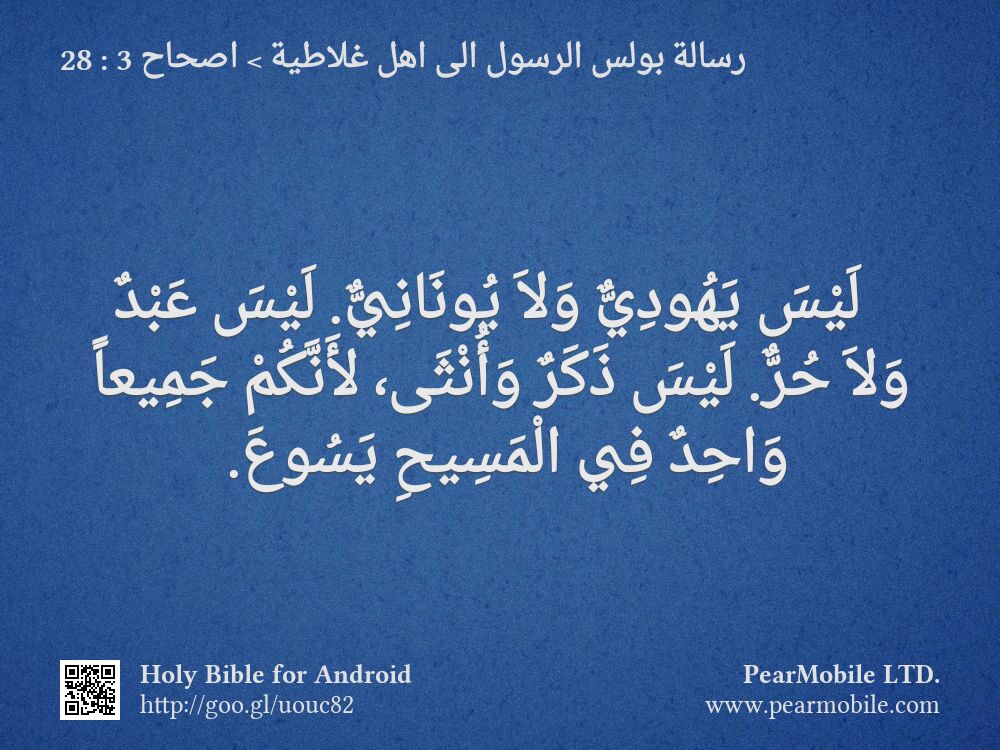 رسالة بولس الرسول الى اهل غلاطية, اصحاح 3:28