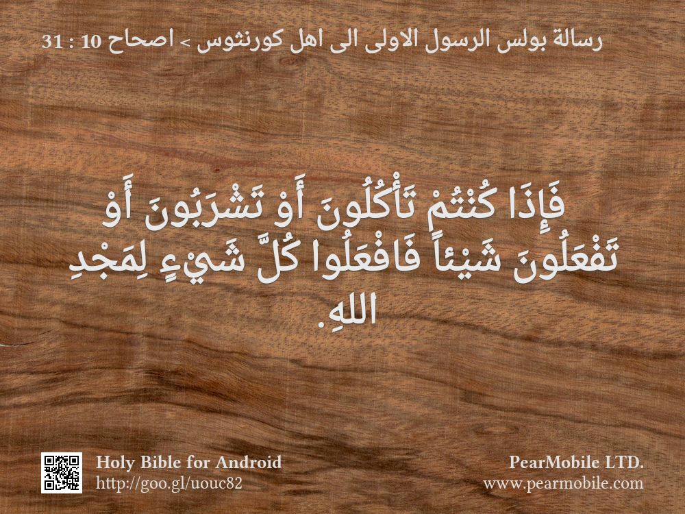 رسالة بولس الرسول الاولى الى اهل كورنثوس, اصحاح 10:31