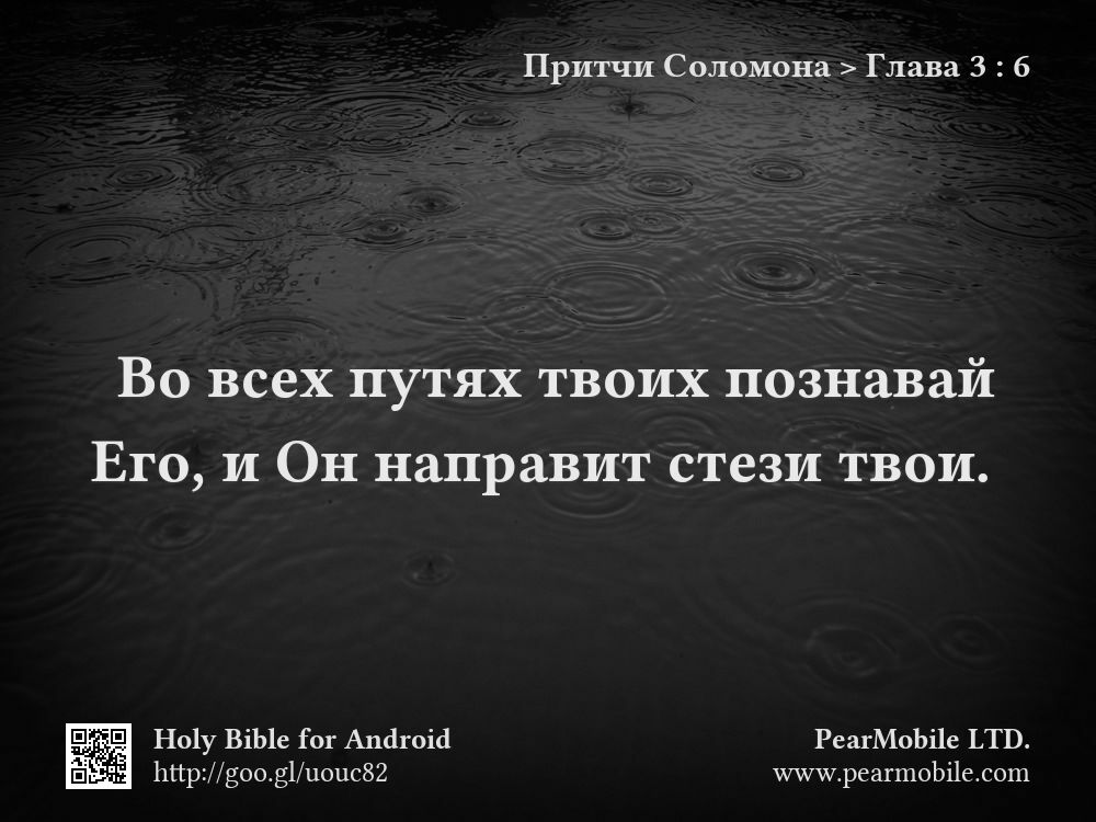 Притчи Соломона, Глава 3:6