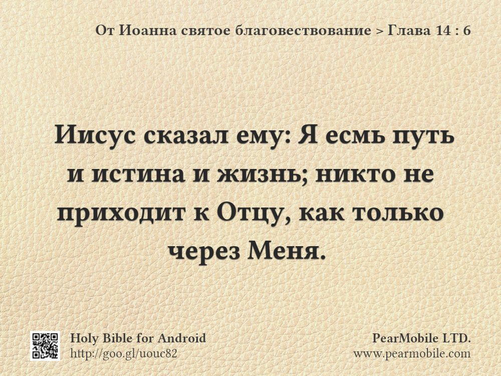 От Иоанна святое благовествование, Глава 14:6