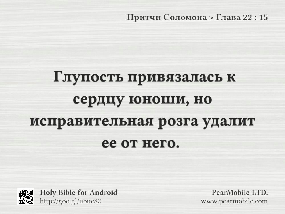 Притчи Соломона, Глава 22:15