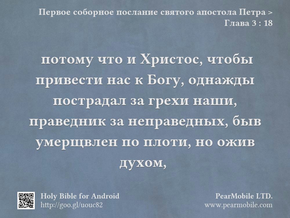 Первое соборное послание святого апостола Петра, Глава 3:18