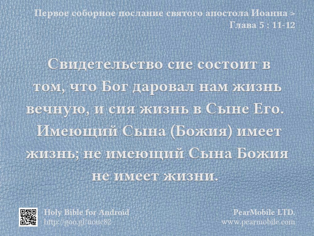 Первое соборное послание святого апостола Иоанна, Глава 5:11-12