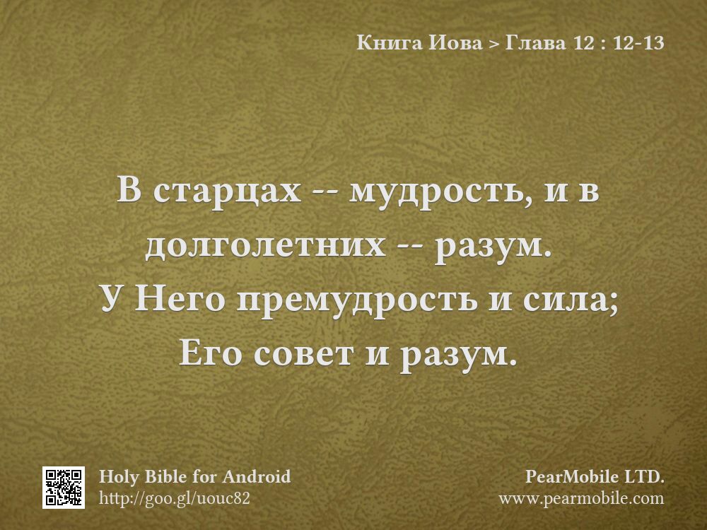 Книга Иова, Глава 12:12-13