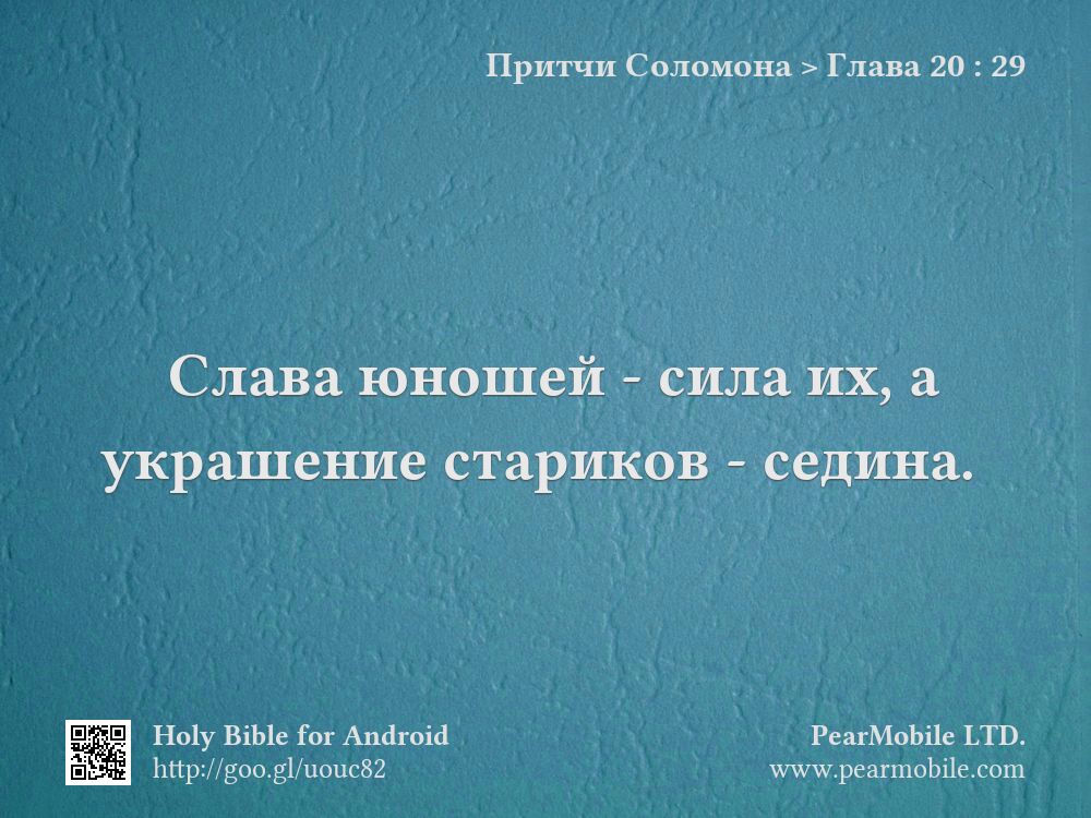 Притчи Соломона, Глава 20:29
