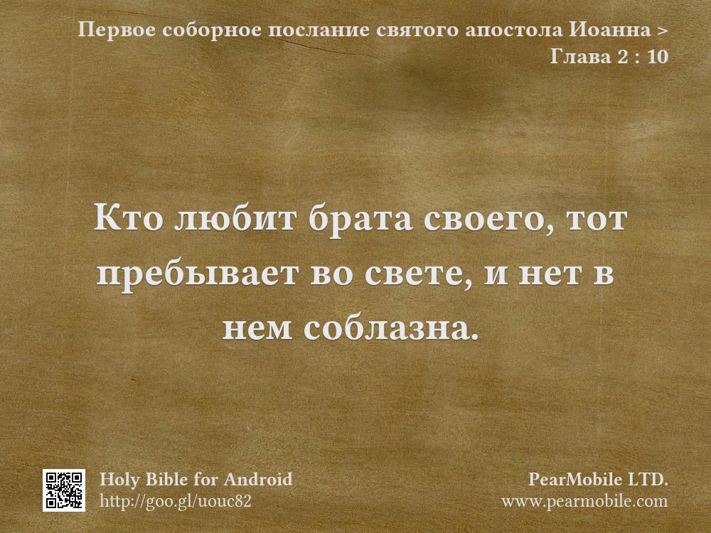 Первое соборное послание святого апостола Иоанна, Глава 2:10