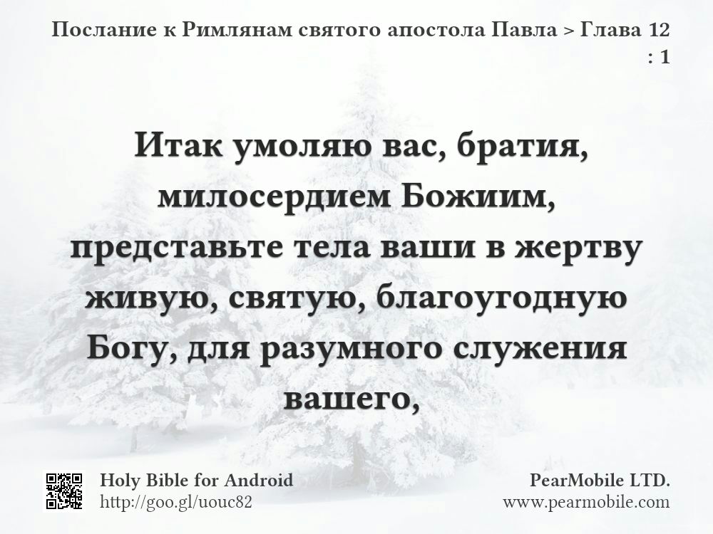 Послание к Римлянам святого апостола Павла, Глава 12:1