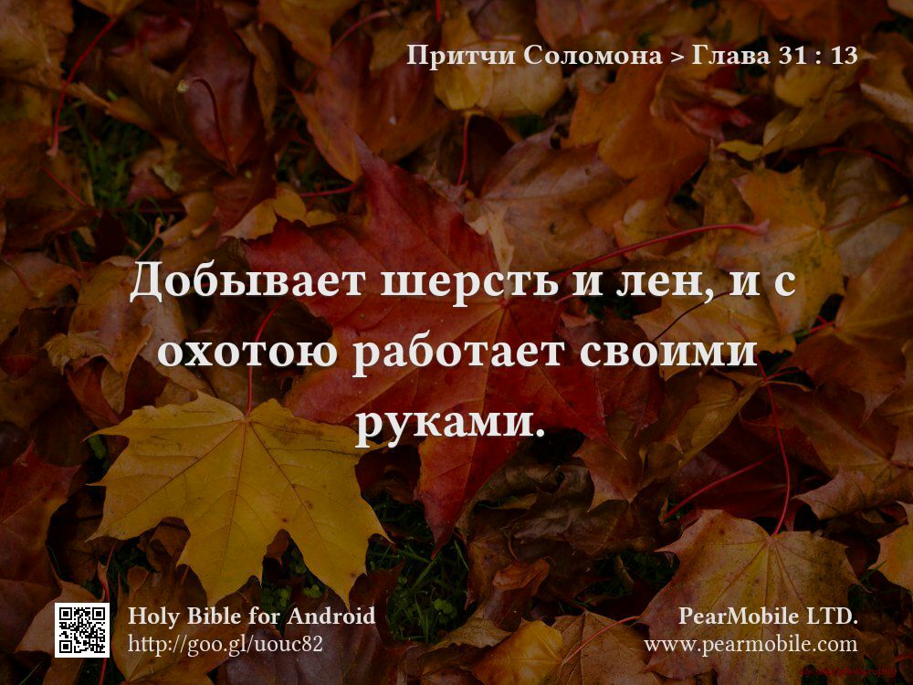 Притчи Соломона, Глава 31:13