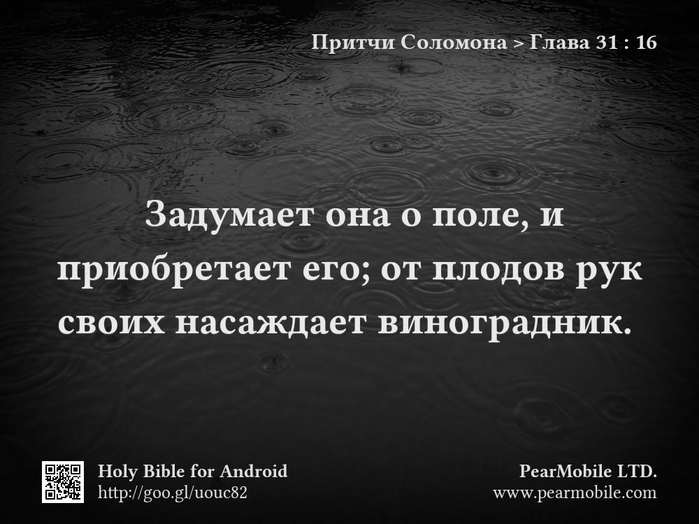Притчи Соломона, Глава 31:16
