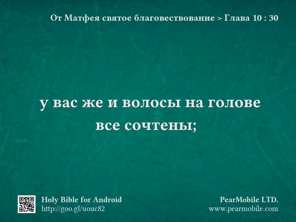 От Матфея святое благовествование, Глава 10:30