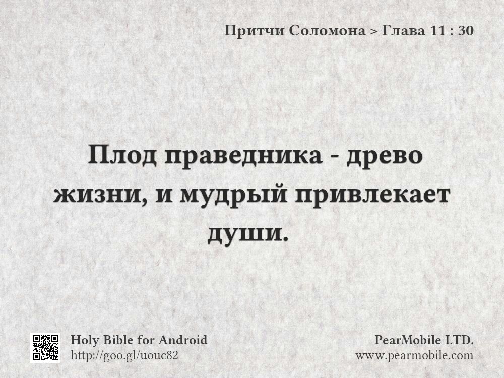 Притчи Соломона, Глава 11:30