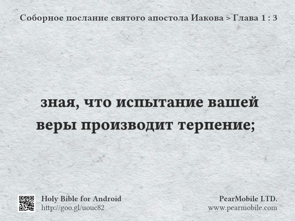 Соборное послание святого апостола Иакова, Глава 1:3