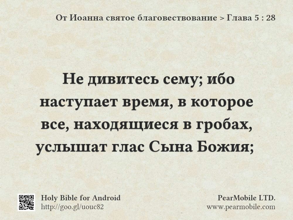 От Иоанна святое благовествование, Глава 5:28