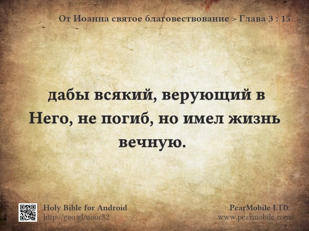 От Иоанна святое благовествование, Глава 3:15
