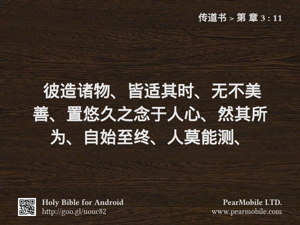 传道书, 第 章 3:11