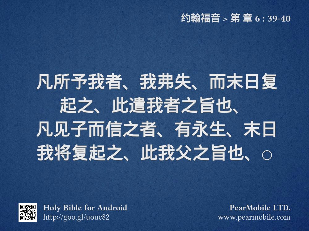 约翰福音, 第 章 6:39-40