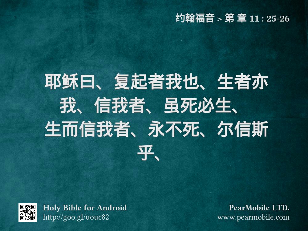 约翰福音, 第 章 11:25-26