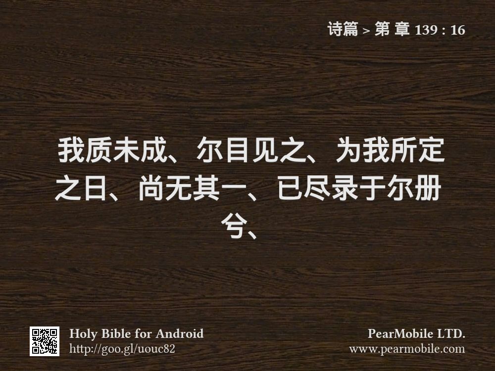 诗篇, 第 章 139:16