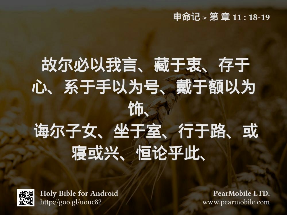 申命记, 第 章 11:18-19