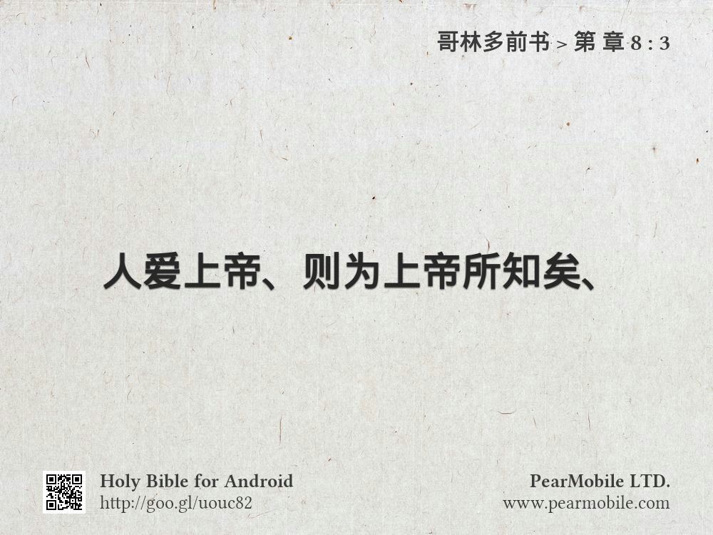 哥林多前书, 第 章 8:3