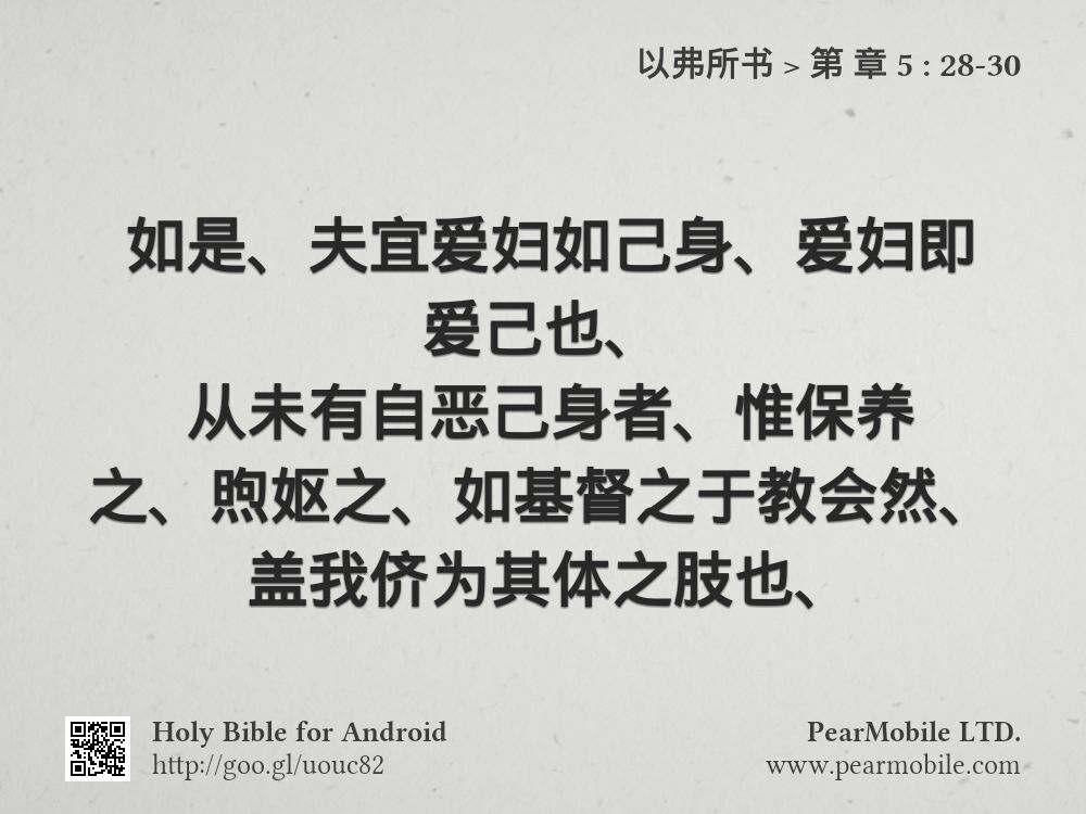 以弗所书, 第 章 5:28-30