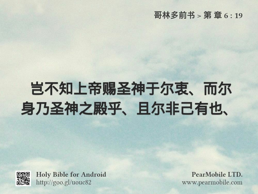 哥林多前书, 第 章 6:19