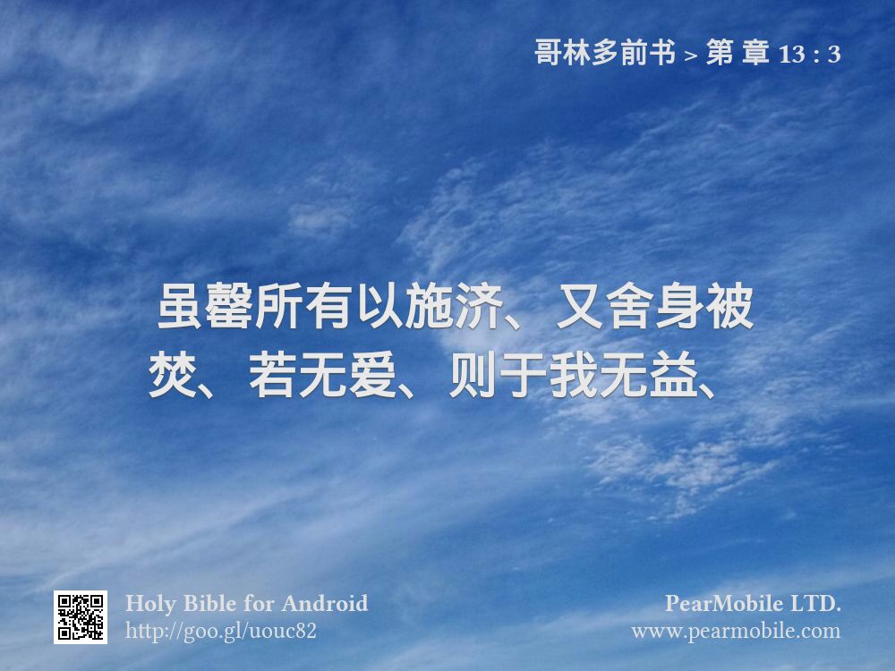 哥林多前书, 第 章 13:3