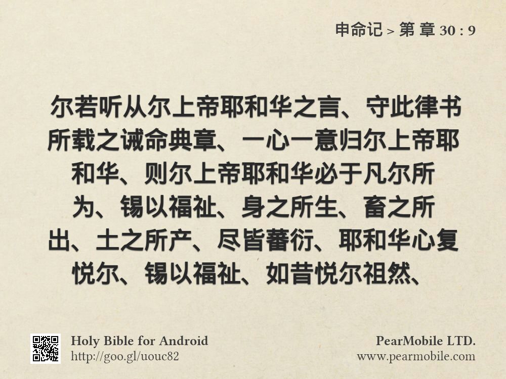 申命记, 第 章 30:9