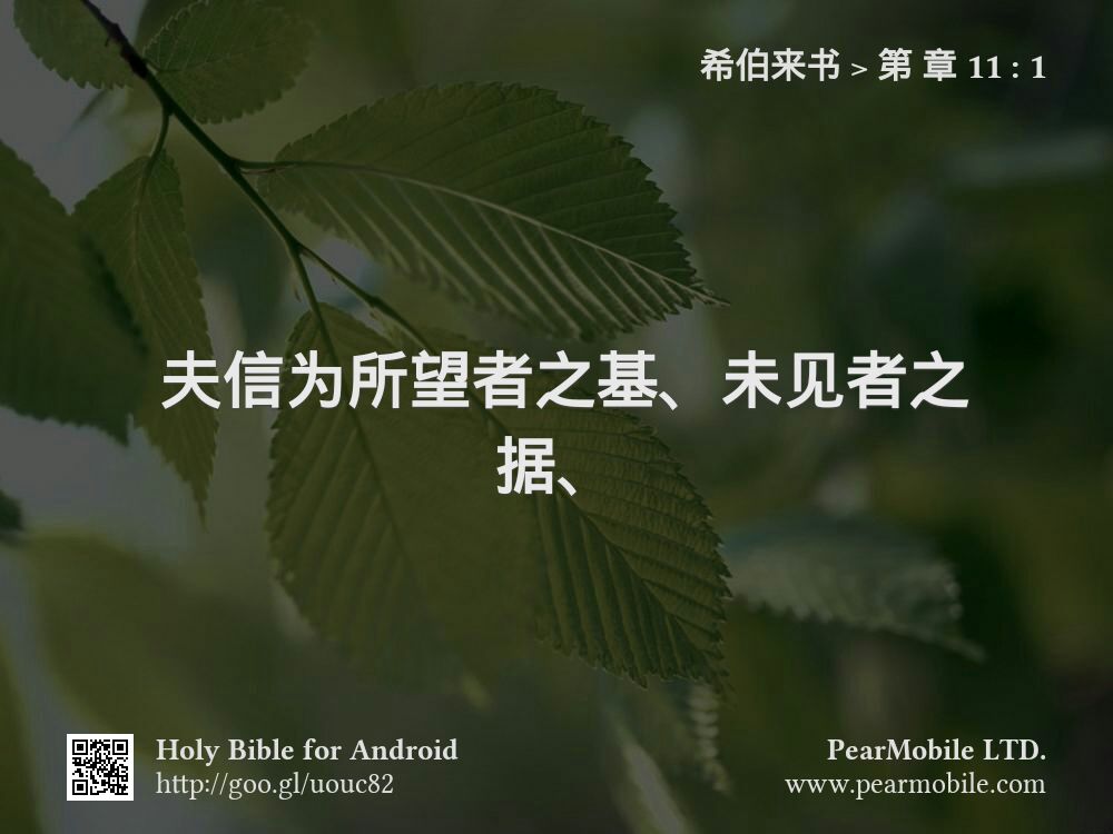 希伯来书, 第 章 11:1