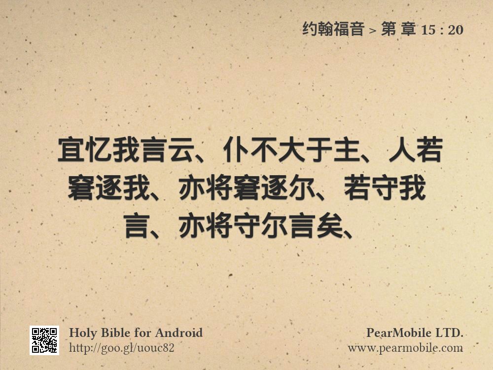 约翰福音, 第 章 15:20