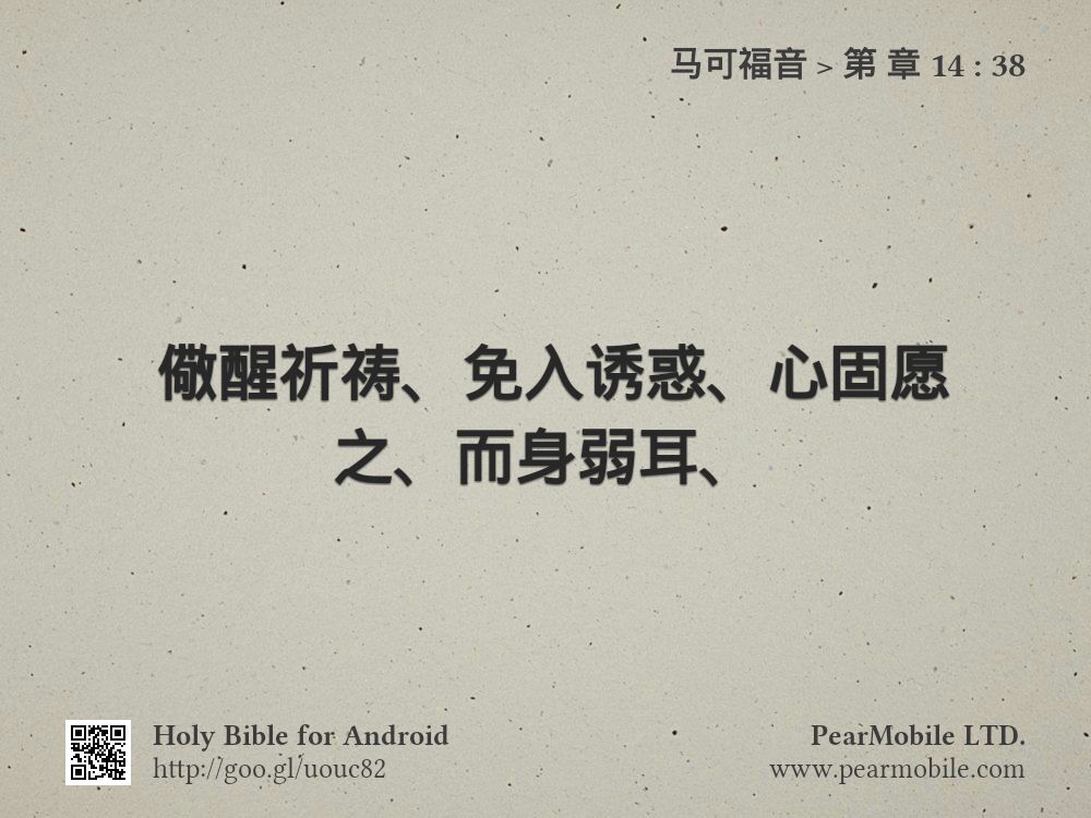 马可福音, 第 章 14:38
