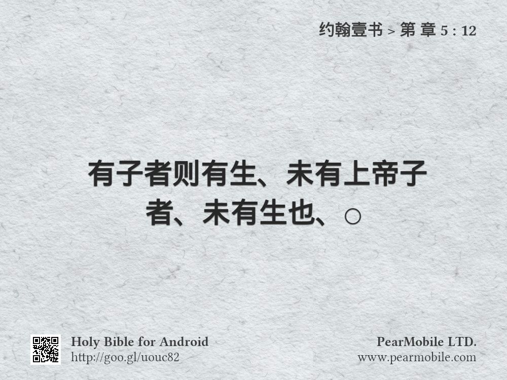 约翰壹书, 第 章 5:12