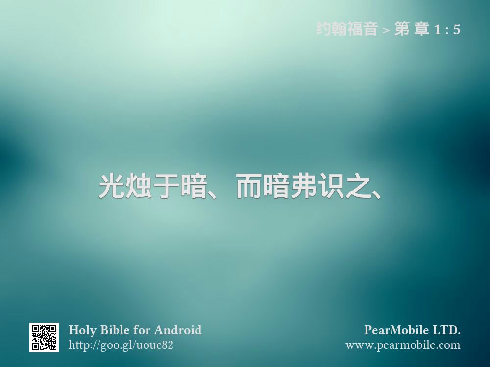 约翰福音, 第 章 1:5