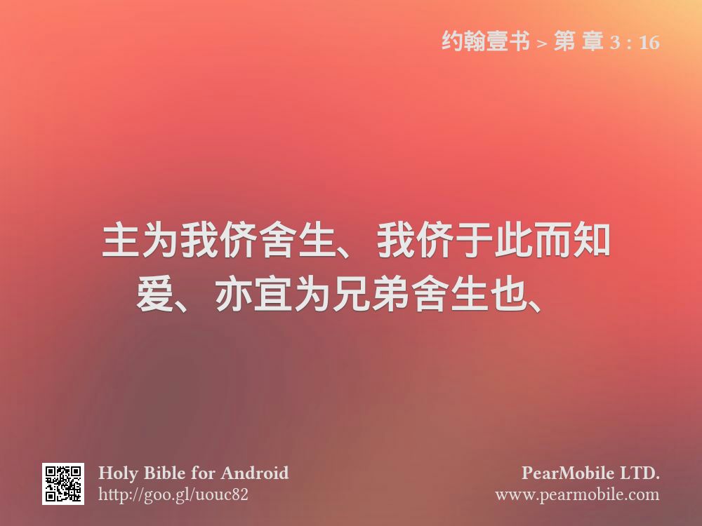 约翰壹书, 第 章 3:16