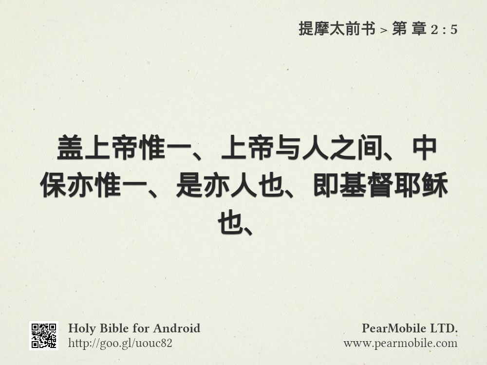 提摩太前书, 第 章 2:5