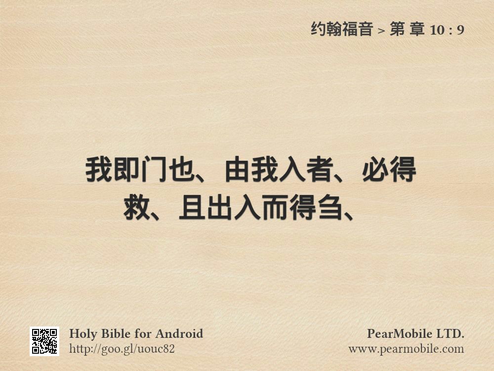 约翰福音, 第 章 10:9
