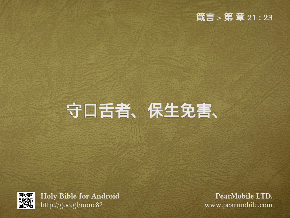 箴言, 第 章 21:23